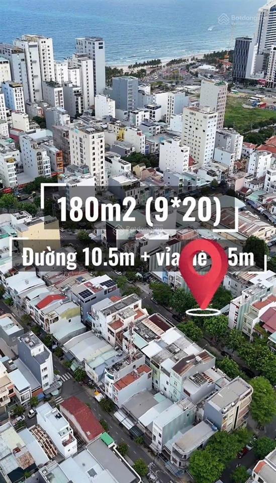Bán đất dương tự minh 180m2, 9*20m đường 10.5m vỉa hè 7.5m gần ngay hồ nghinh, 45 tỷ