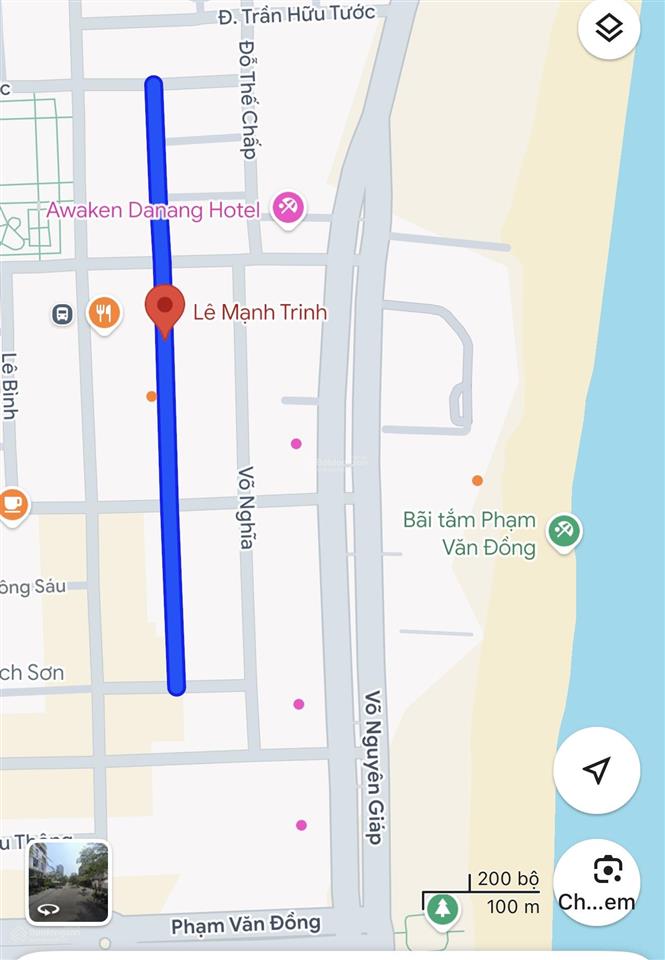 Bán đất lê mạnh trinh, hướng biển, 103m2 ngang 5m, giá 17 tỷ