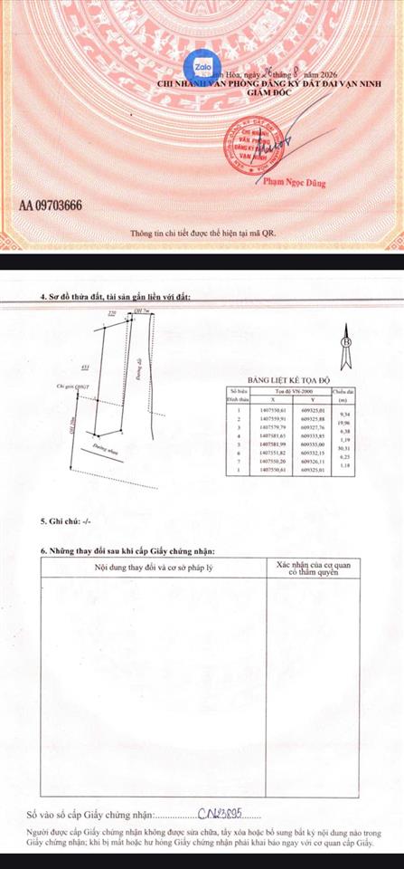 Lô đẹp 2 mt đường chính, xã vạn thắng  khánh hòa, gần biển, kdc đông, thuộc kkt vân phong .