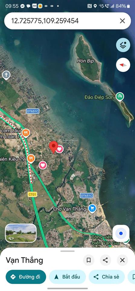 Lô đẹp 2 mt đường chính, xã vạn thắng  khánh hòa, gần biển, kdc đông, thuộc kkt vân phong .