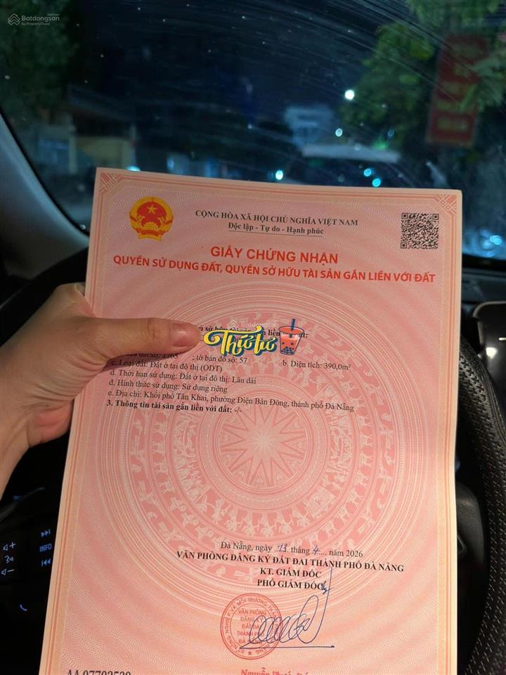 Hàng hiếm sở hữu lô đất đẹp trung tâm điện bàn đông, tp đà nẵng, vị trí khối phố tân khai