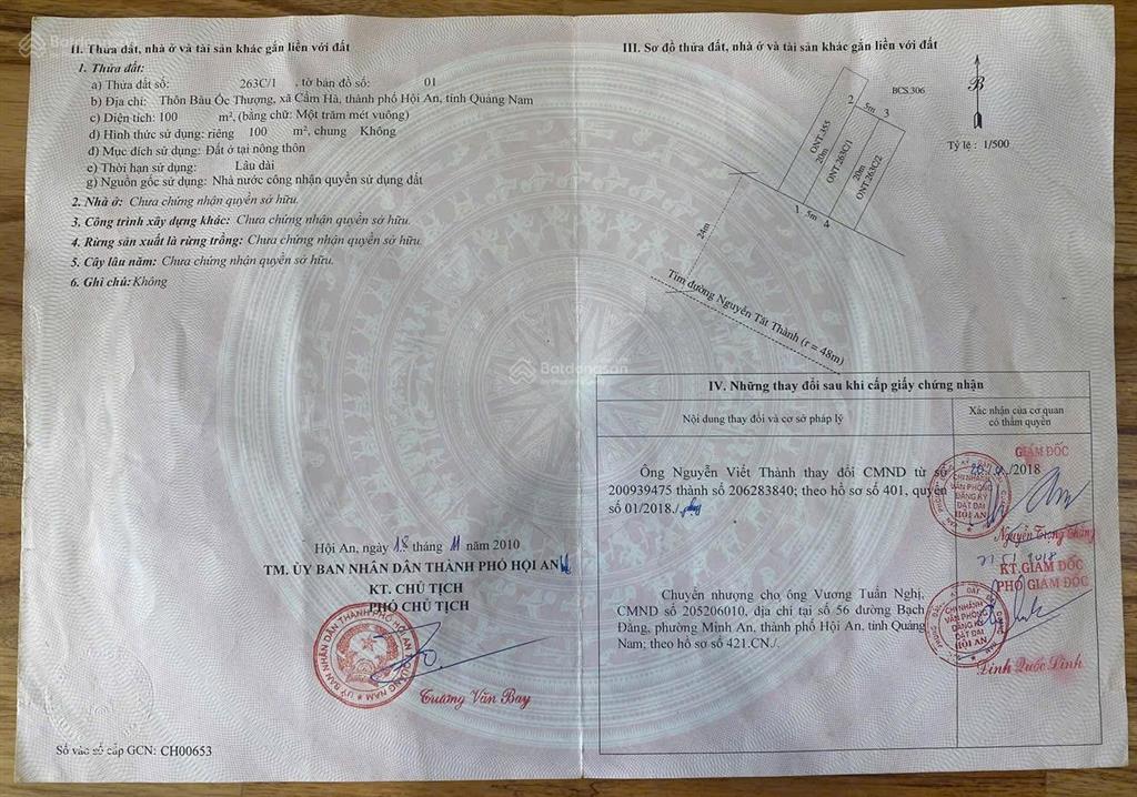 Chính chủ bán đất mặt tiền nguyễn tất thành hội an