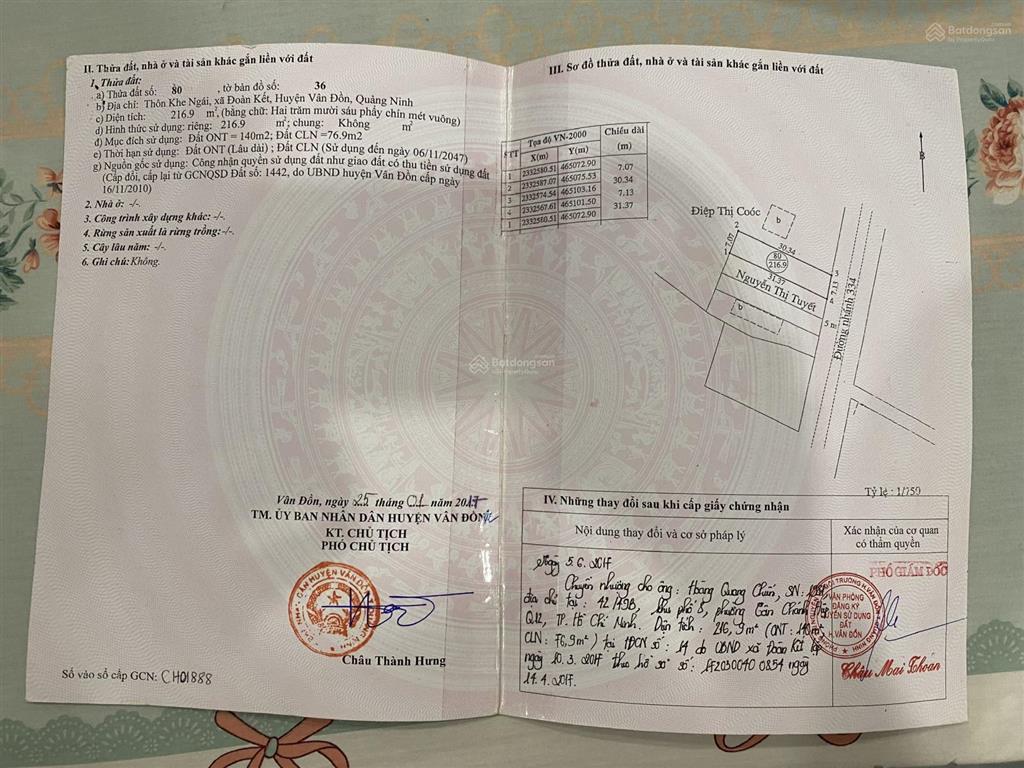 Bán cắt lỗ sâu đất trục chính đường khe ngái đặc khu kinh tế vân đồn, trục đường sân bay casino sun