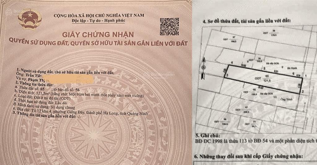 Đất mặt đường tt giếng đáy, hạ long 121m2, sát bến xe bãi cháy  6.5 tỷ