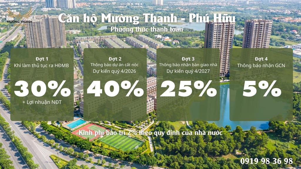 Căn hộ 1pn giá all in 48,5 tr/m2, một chuẩn sống mới tại phú hữu