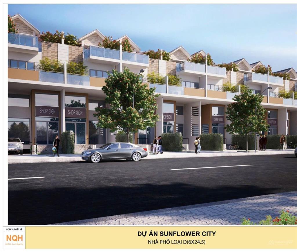 Giỏ hàng vị trí đẹp, mặt tiền đường lớn dự án sunflower city, giá 12tr/m2
