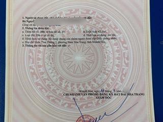 Bán lô đất cách đường thái thông 100m. vĩnh thái. nam nha trang