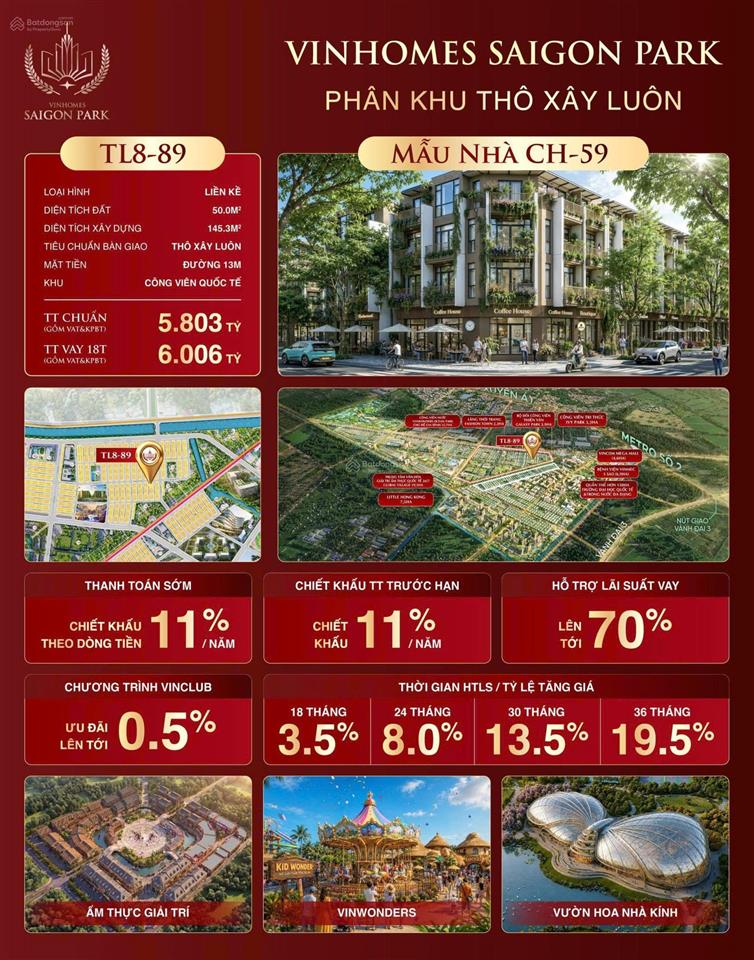 Vinhomes sài gòn park nhà phố giá chỉ 6 tỷ diện tích 60m2,  0355 678 *** em tâm