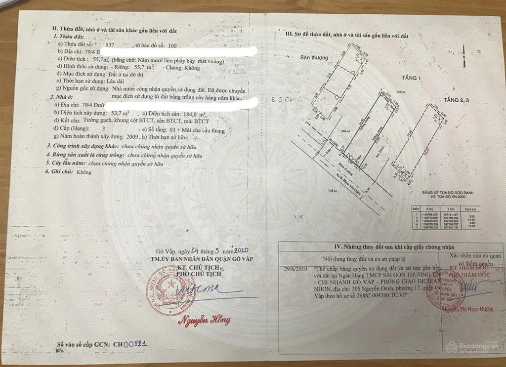 Bán nhà riêng hẻm nhựa 4,5m. 79/5 đường 51, p an hội tây, hcm