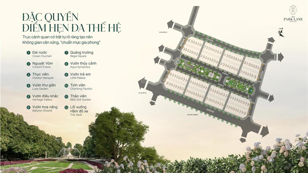 Mở bán liền kề 7 tầng có hầm mặt hồ linh đàm  dự án the park lane  compoud cbre quản lý