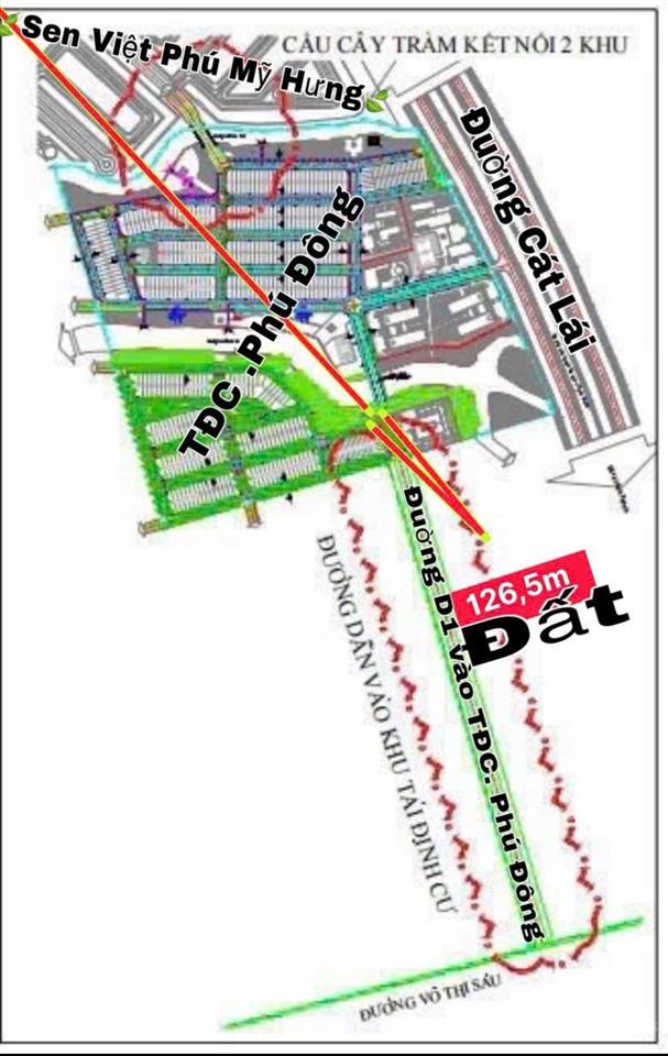 Bán đất tại võ thị sáu, phú đông, huyện nhơn trạch, 3,79 tỷ, 126,4 m2