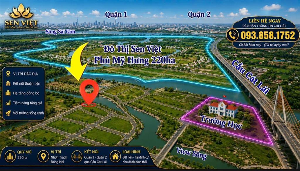 Cần bán lô gốc 2 mặt tiền wêu sông  khu tđc . phú đông xã đại phước  shr  xây dựng tự do