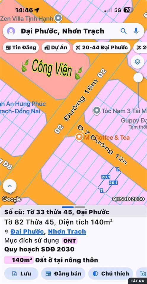 Cần bán tái định cư đại phước tp. đồng nai sát chợ  trường học shr  xây dựng tự do