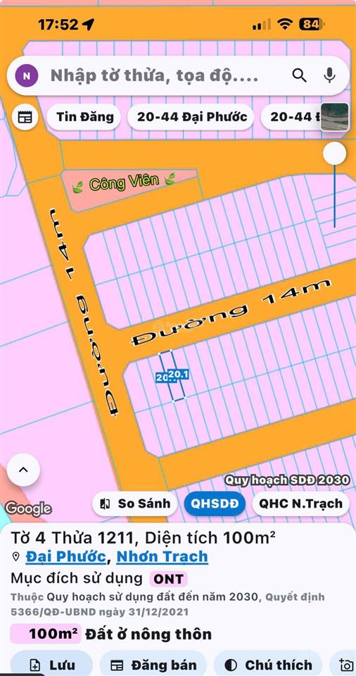 Cần bán tđc  phú đông xã đại phước tp đồng nai hạ tầng kết nối cầu cát lái shr  xây dựng tự do