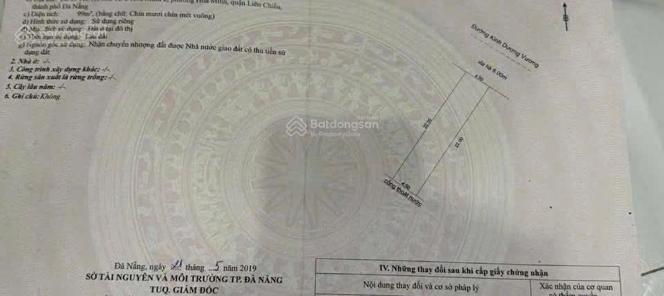 Cần bán lô sạch đẹp mt đường 15m kinh dương vương, cách biển 200m