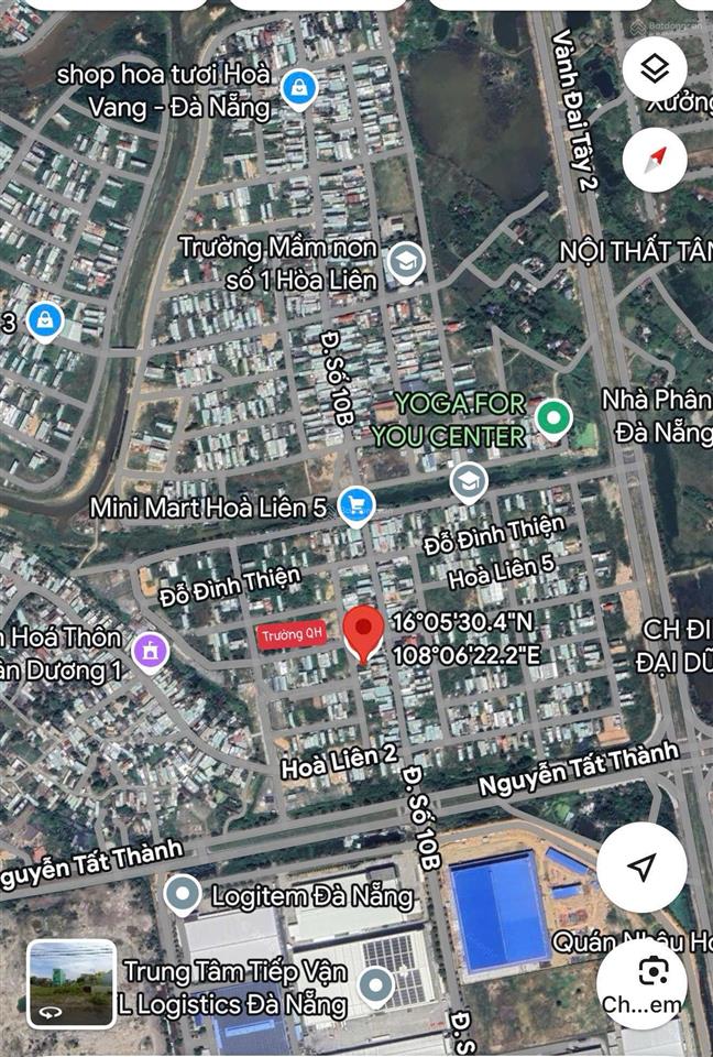 Tđc hoà liên 5, lô sạch đẹp kẹp lối thoát hiểm, gần nguyễn tất thành, cách trường học 100m
