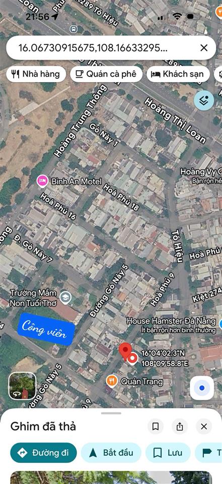 Cần bán lô mt đường 7m5 hoà phú 9, hoà minh, gần trường học, công viên