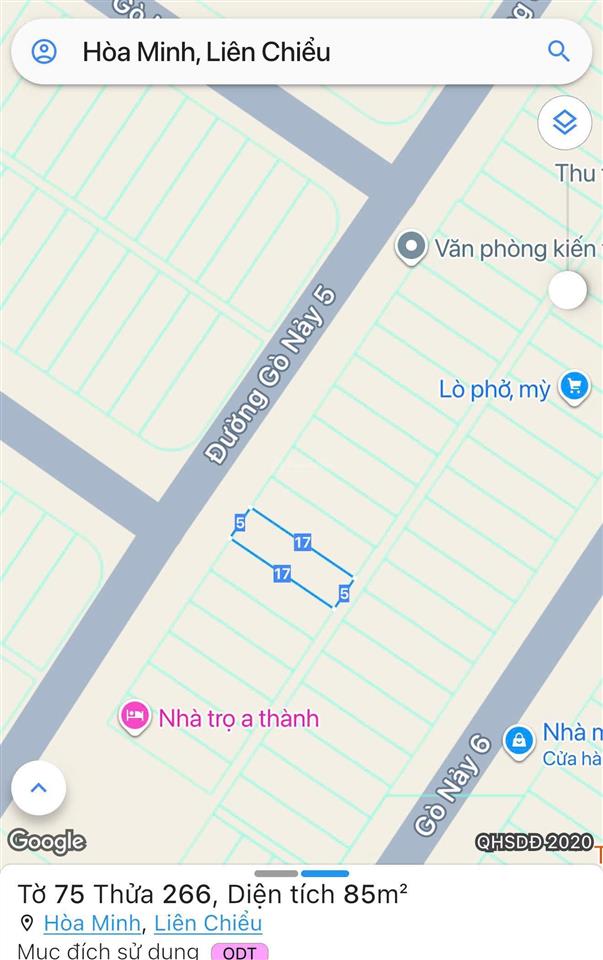 Cần bán mt hòa phú 10, hòa minh, giá 4,9x