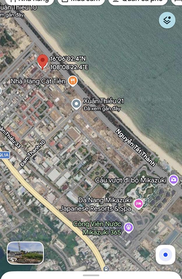 Đất biển đường xuân thiều 21, ra biển vài bước chân, giá 4 tỷ 050