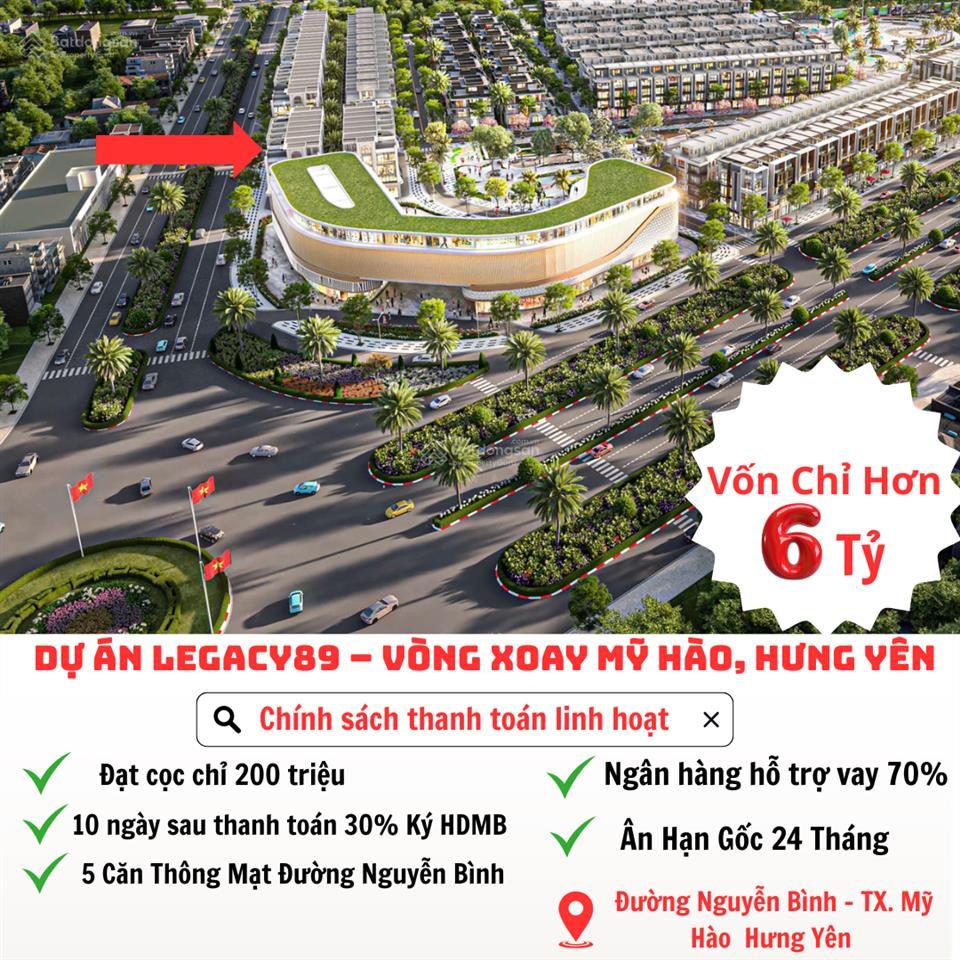 Trục shophouse  mặt đường nguyễn bình mỹ hào  hưng yên