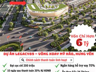 Trục shophouse  mặt đường nguyễn bình mỹ hào  hưng yên