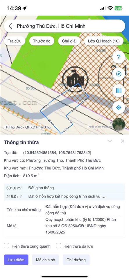 Mặt tiền đường vành đai 2 đang làm, ngay trường thọ dt 800m2, ngang 19m, đất vườn