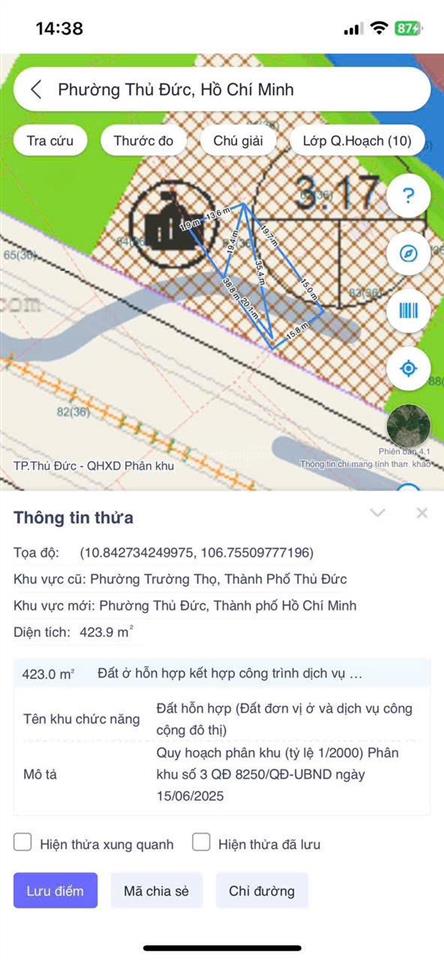 Mặt tiền đường vành đai 2 đang làm, ngay trường thọ dt 800m2, ngang 19m, đất vườn
