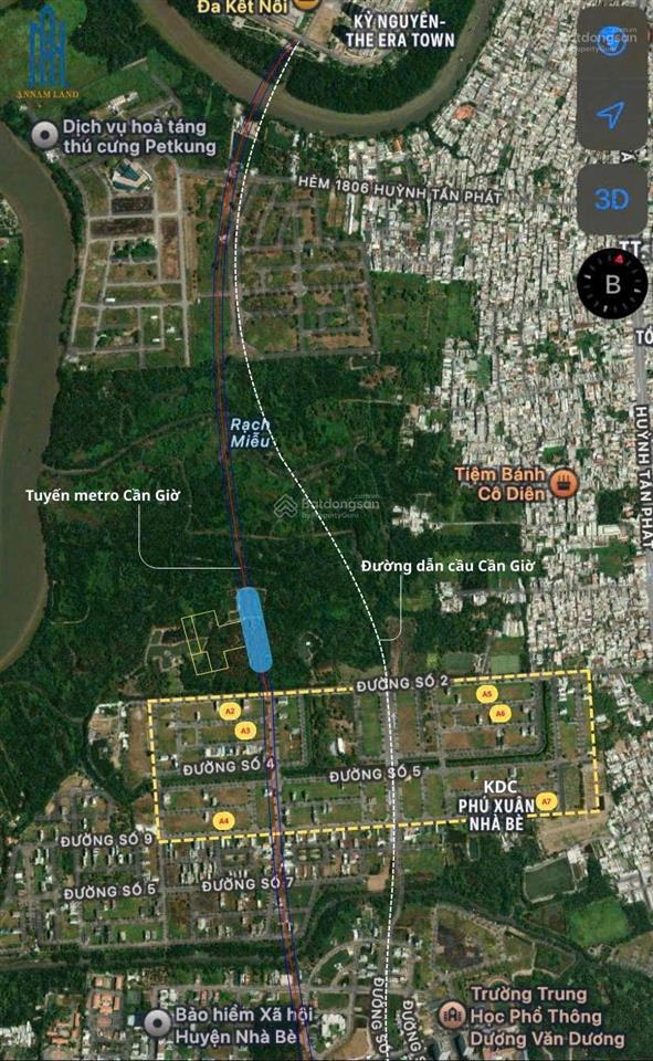 Bán lô nhà phố kdc phú xuân vạn phát hưng, nhà bè  6x24m 144m  giá 7,49 tỷ