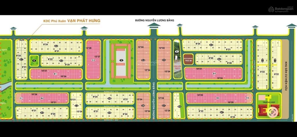Kdc phú xuân | đường số 7 20m | 6x24m | vị trí đẹp | 53tr/m2