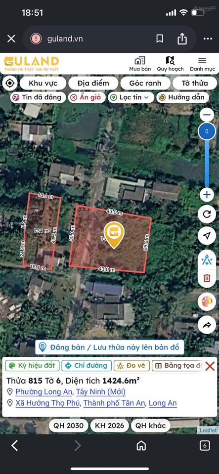 Bán đất tại hướng thọ phú, 3,5 tỷ, (thương lượng) 1424m2, mặt tiền 30m, ngõ 5m, pháp lý đầy đủ