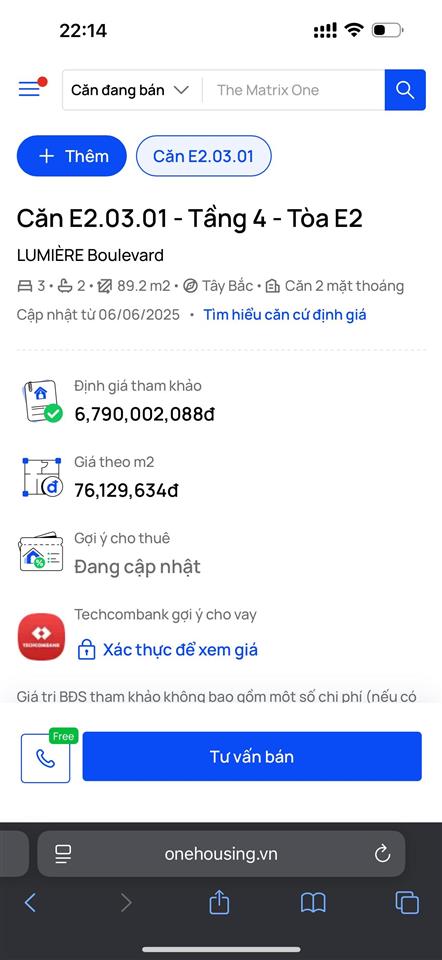 Chính chủ bán căn lbv e2.03.01 giá siêu hấp dẫn