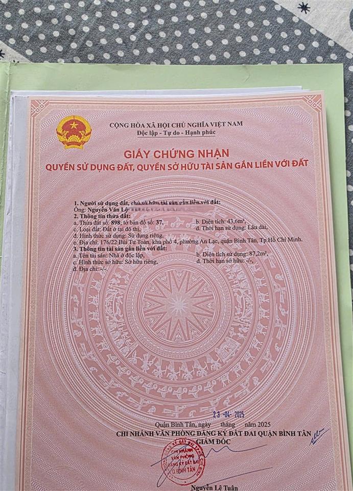 Bán nhà góc 2 mặt tiền bùi tư toàn an lạc bình tân 48m2 kinh doanh đường 7m giá 5,6 tỷ