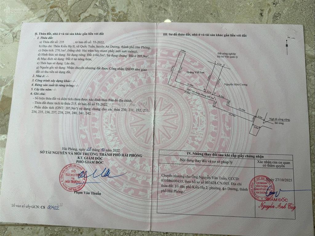 Bán nhà riêng đẹp xuất sắc ở thôn kiều hạ 2, 1,7 tỷ, 64,2m2, an dương, hải phòng
