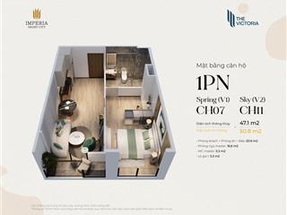Chính chủ bán căn 1pn + 48m2  4.2 tỷ tòa victoria vinhomes smart city