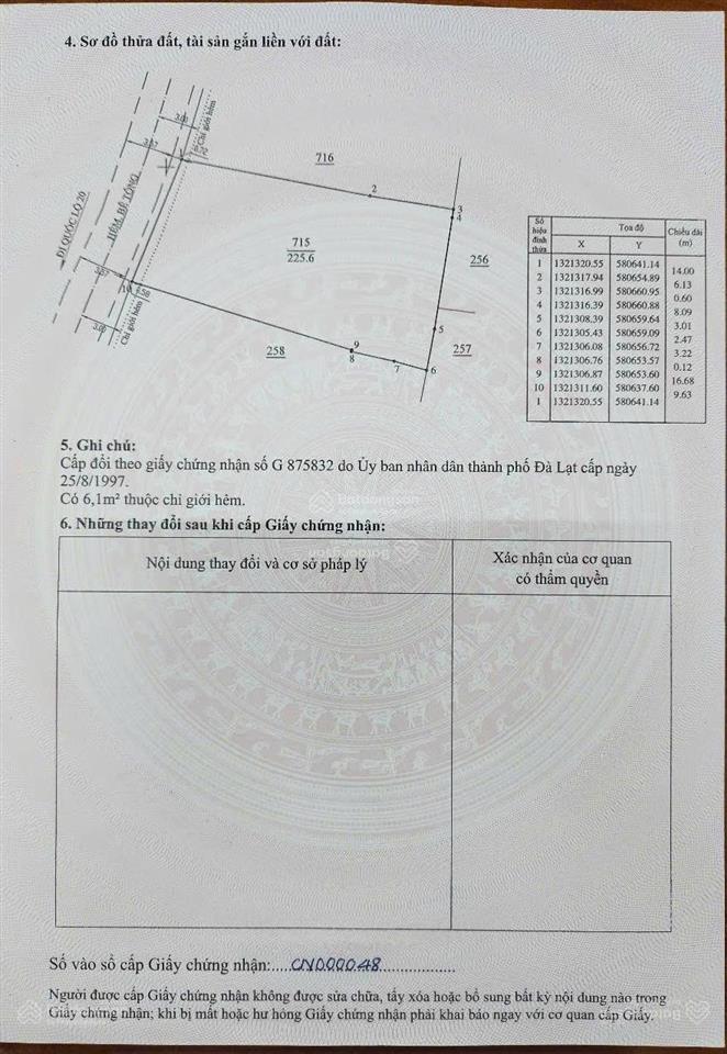 Chủ gửi  đất gần vòng xoay trại mát, đà lạt, 225,6m² giá 4 tỷ (tl)