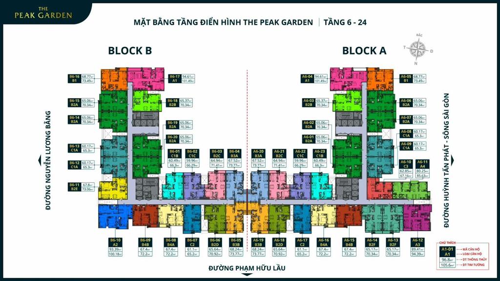 Bán căn hộ the peak garden, ngay ga metro tân mỹ, dt 73m², view đẹp, thông thoáng
