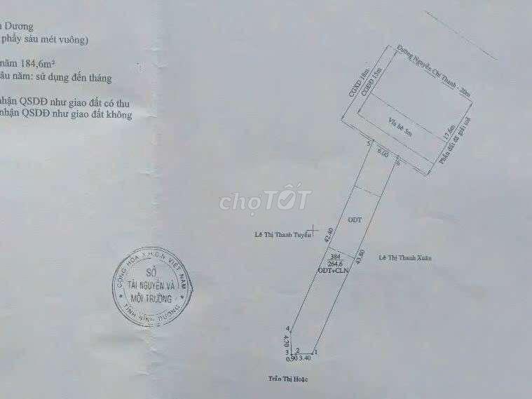 Bán lô đất Mặt Tiền đường nguyễn chí thanh  kinh doanh