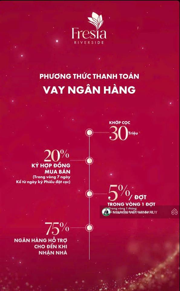 Bán căn hộ fresia riverside tại bùi hữu nghĩa, 1,989 tỷ, 51.5m2, giá cực chất