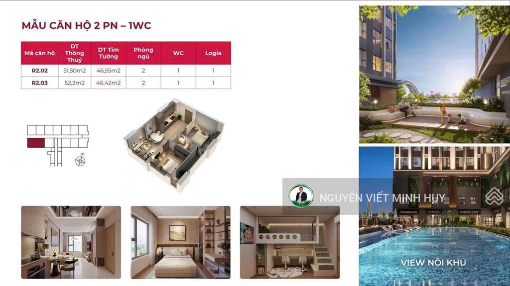 Bán căn hộ fresia riverside tại bùi hữu nghĩa, 1,989 tỷ, 51.5m2, giá cực chất