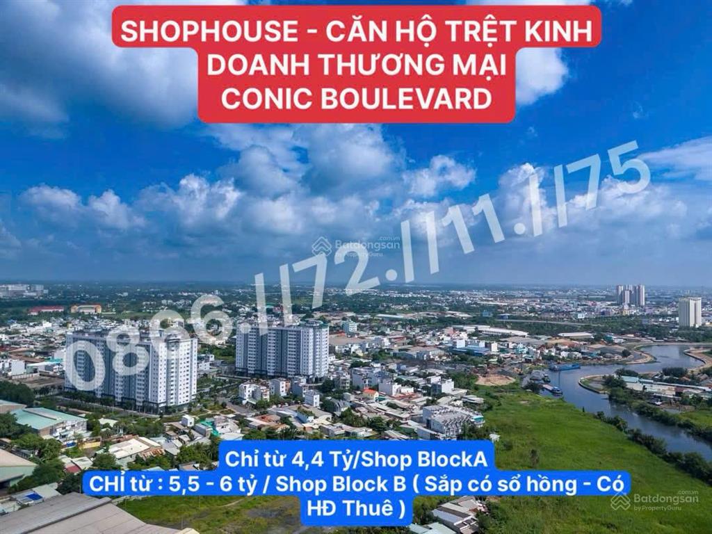 Bán gấp shophouse tầng trệt thương mại conic boulevard  ht vay vietabank tt trước 25  30%  rẻ