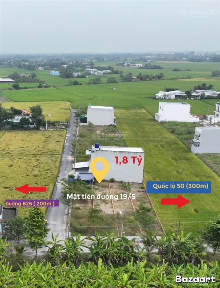 Đất nền mặt tiền 19/5 1,8 tỷ quốc lộ 50 vào 500m