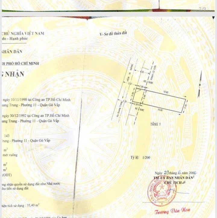 Cần tiền bán gấp nhà vị trí siêu hiếm cách quang trung 3 căn nhà.