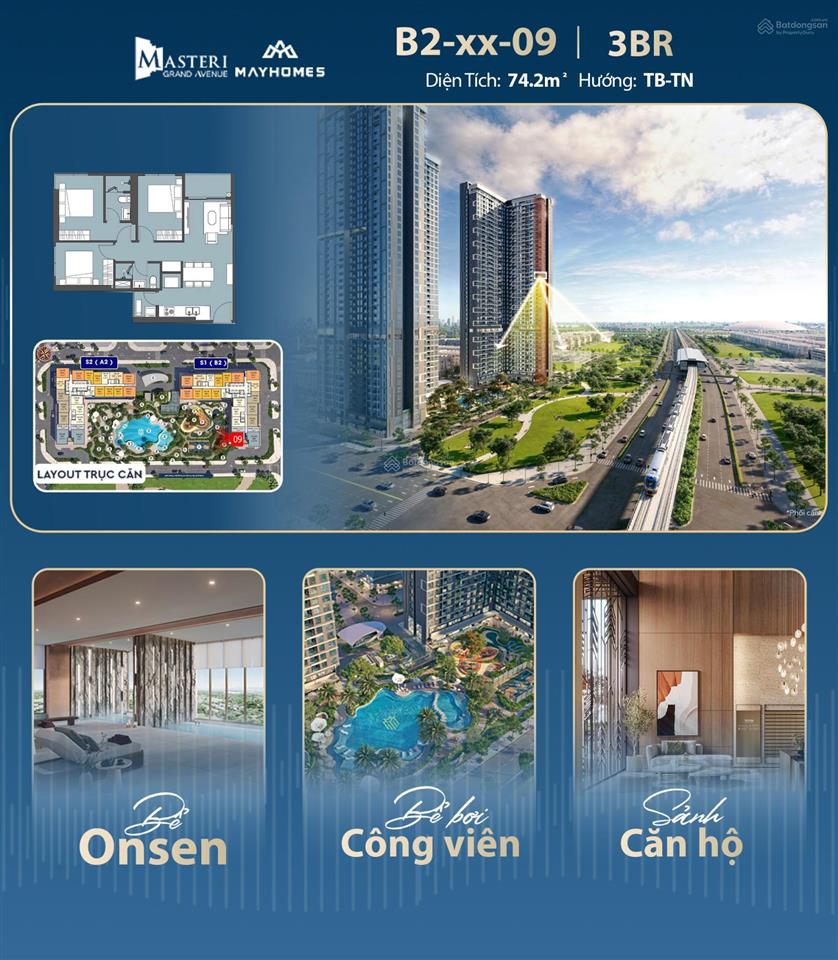 Cắt lỗ căn 3pn tòa b2  masteri grand avenue tại vinhomes cổ loa, giá hợp lý siêu rẻ