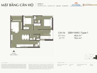 Cần bán cắt lỗ 1 tỷ căn 14  2pn+1br dự án lumiere prime hill vinhomes cổ loa