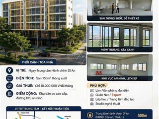 Cho thuê mặt bằng 150m trung tâm hành chính dĩ an giá thuê chỉ 10 triệu/tháng