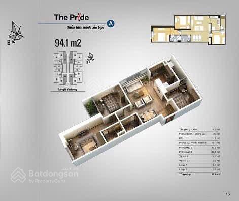 Chính chủ cần bán căn hộ 3pn 2wc tại the pride, hà đông, 5,5 tỷ, 94m2 giá tốt thị trường