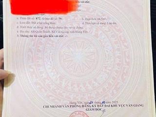 Chính chủ gửi bán mảnh 64,5m văn giang giá rẻ nhất khu vực.
đường 4,3m thông các ngả.
cách sân pvf