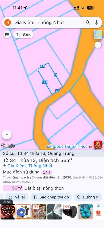 Chính chủ cần bán đất thổ cư gia kiệm  thống nhất  giá chỉ 850 triệu