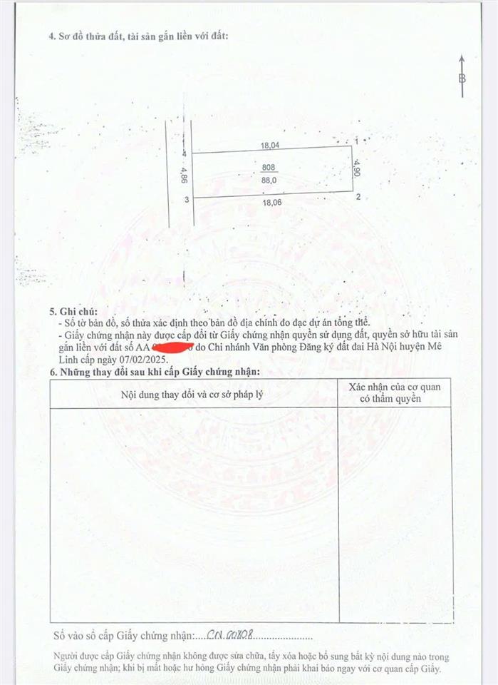88m2 tại văn khê mê linh giáp đường 48m và cầu hồng hà