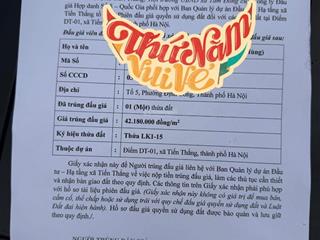 4ty3 sở hữu ngay đất đấu giá mê linh